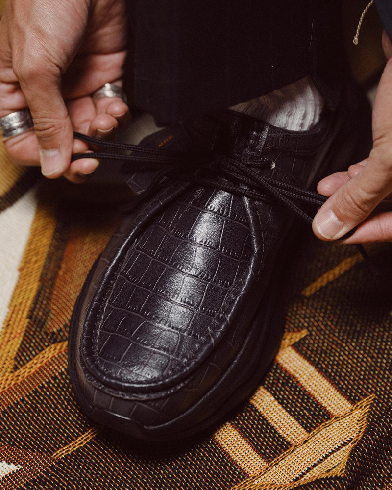 RUNDGREN|"AYERS" Moc Toe Hybrid Derby・Dark Grey Croc Embossed Calf RUNDGREN|"AYERS" Moc Toe Hybrid Derby・Dark Grey Croc Embossed Calf