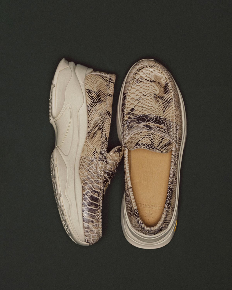 RUNDGREN|"CALE" Penny Loafers・Cream Python Embossed Calf RUNDGREN|"CALE" Penny Loafers・Cream Python Embossed Calf