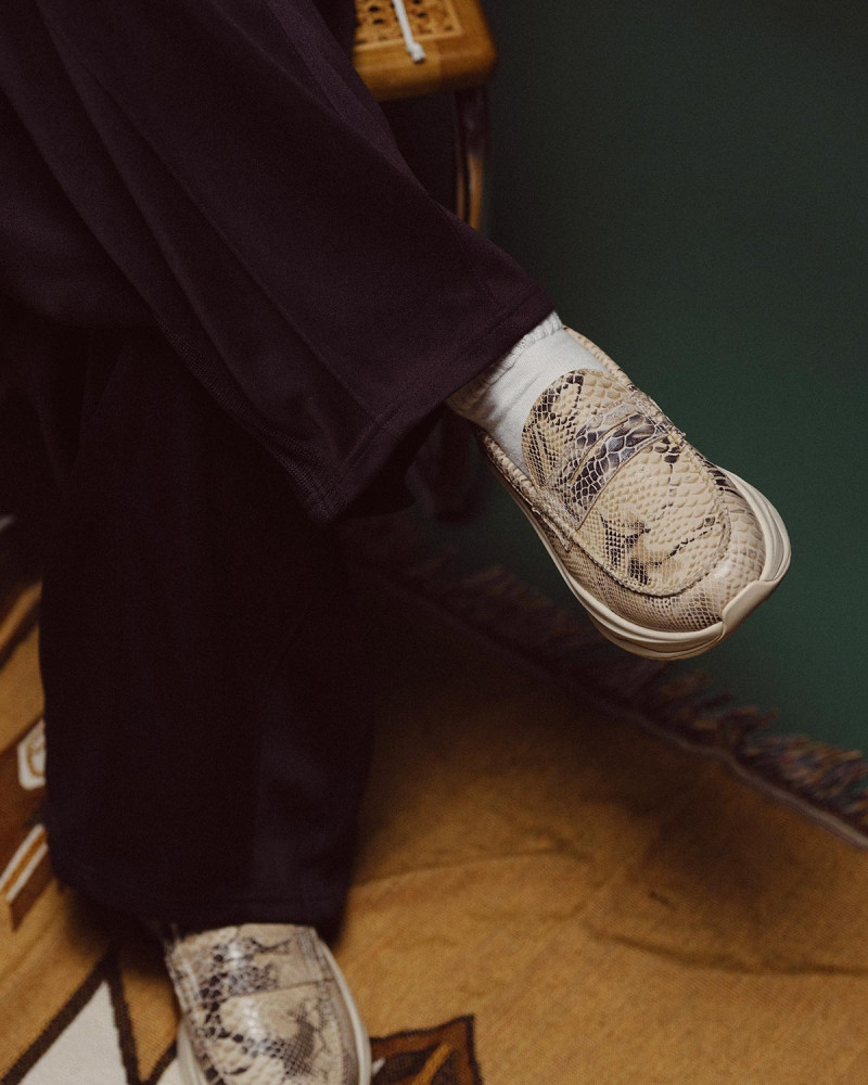 RUNDGREN|"CALE" Penny Loafers・Cream Python Embossed Calf RUNDGREN|"CALE" Penny Loafers・Cream Python Embossed Calf