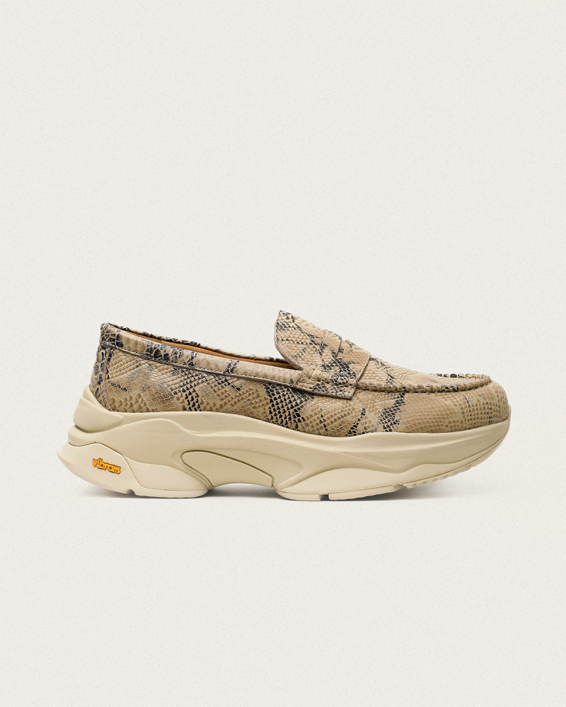 RUNDGREN|"CALE" Penny Loafers・Cream Python Embossed Calf RUNDGREN|"CALE" Penny Loafers・Cream Python Embossed Calf